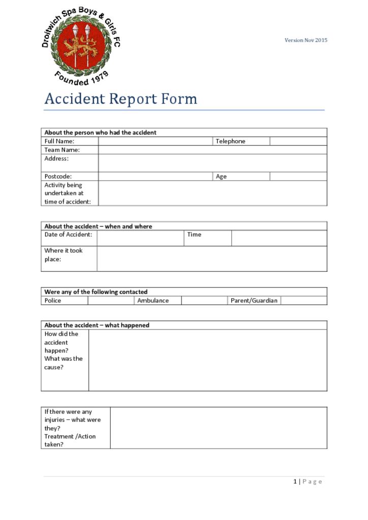 Accident Report Form Template Uk Best Template Ideas 0947